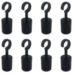8 x 24mm Powder Coated Black Decking Rope Hook Fittings