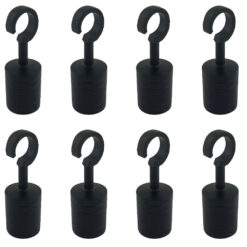 8 x 40mm powder coated black decking rope hook fittings 4