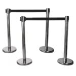 2 Pairs x Polished Chrome Stanchions Posts With Belt Top