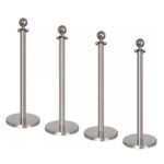 4 x Polished Chrome Stanchions Post With Ball Top