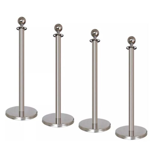 4 polished chrome stanchions post with ball top