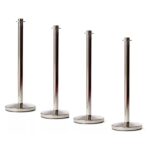 4 x Polished Chrome Stanchions Post With Flat Top