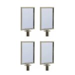 4 x Polished Chrome Portrait Sign Holder For Stanchions