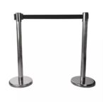 Polished Chrome Stanchions Posts - Pair Of Posts With Belt Top