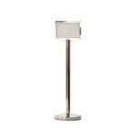 Polished Chrome Stanchions Post - Single Post With Landscape Sign Holder