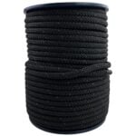 12mm Black With Multi Coloured Fleck Double Braid Polyester Rope 100 Metre Reel