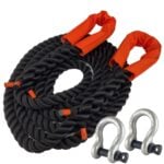 18mm Black Nylon 3 Strand Tow Rope x 9 Metres With Shackles