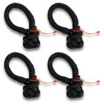 Pack of 4 x 3mm Black HMPE Dyneema Soft Rope Shackles