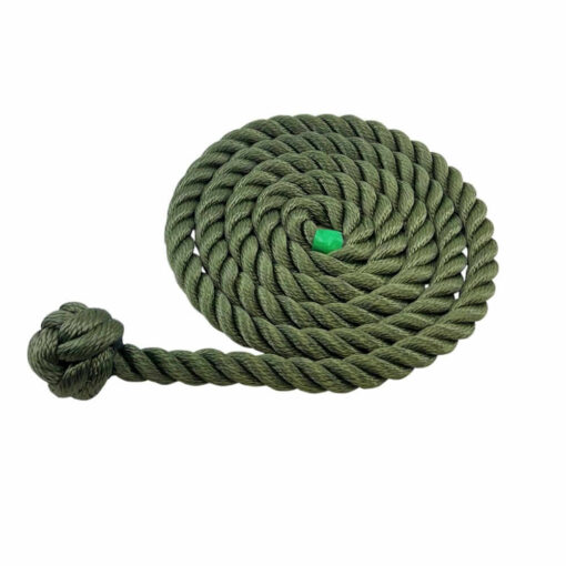 synthetic olive rope with man rope knot one end