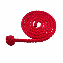 synthetic red rope with man rope knot one end