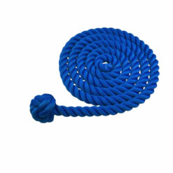 synthetic royal blue rope with man rope knot one end