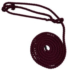 burgundy natural cotton rope halters 1