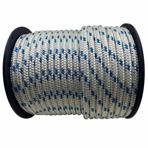 white with blue fleck double braided polyester 2