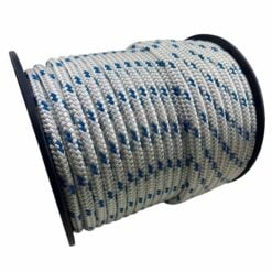 white with blue fleck double braided polyester 3