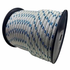 white with blue fleck double braided polyester 4