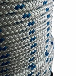 white with blue fleck double braided polyester 6