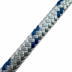 white with blue fleck double braided polyester 7