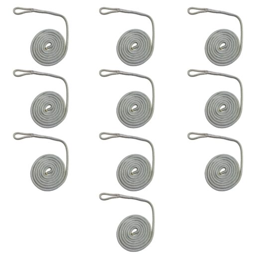 10 pack white double braid polyester fender lines 1