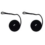 2 x 8mm Black Double Braid Polyester Fender Line x 2 Metres with 70mm Soft Eye