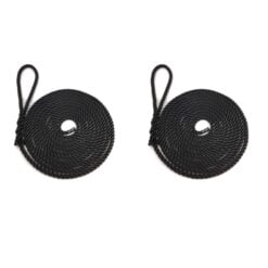 2 x black 3 strand nylon mooring rope
