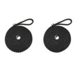 2 x 10mm Black 8 Strand Nylon Mooring Ropes 8 Inch Soft Eye x 10 Metres