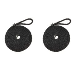 2 x black 8 strand nylon mooring rope