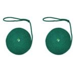 2 x 50mm Emerald Green Softline Mooring Ropes 8 Inch Soft Eye x 20 Metres
