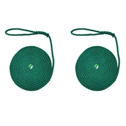 2 x emerald green mooring rope