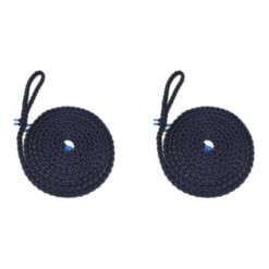 2 x navy blue 8 strand nylon mooring rope