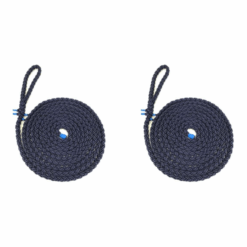 2 x navy blue 8 strand nylon mooring rope