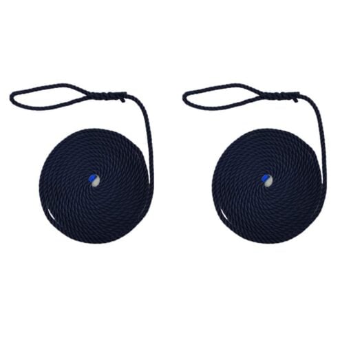 2 x navy blue mooring rope