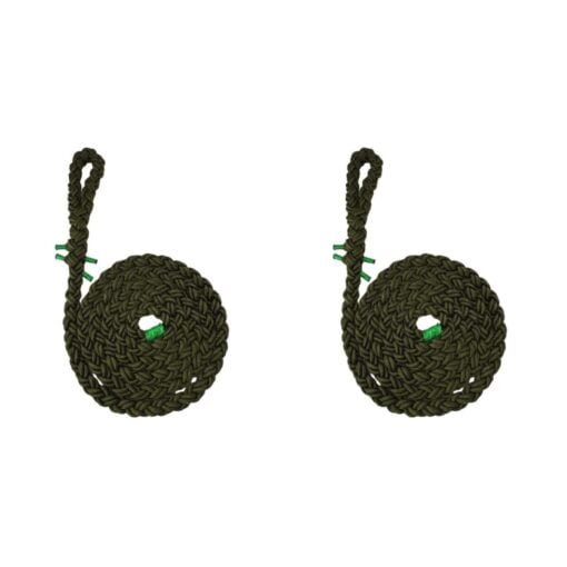 2 x olive 8 strand nylon mooring rope