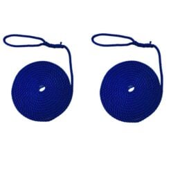 2 x royal blue mooring rope