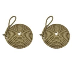 2 x synthetic polyhemp mooring ropes