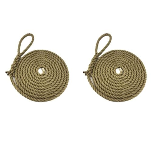2 x synthetic polyhemp mooring ropes
