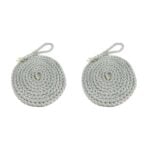 2 x 10mm White 8 Strand Nylon Mooring Ropes 8 Inch Soft Eye x 10 Metres
