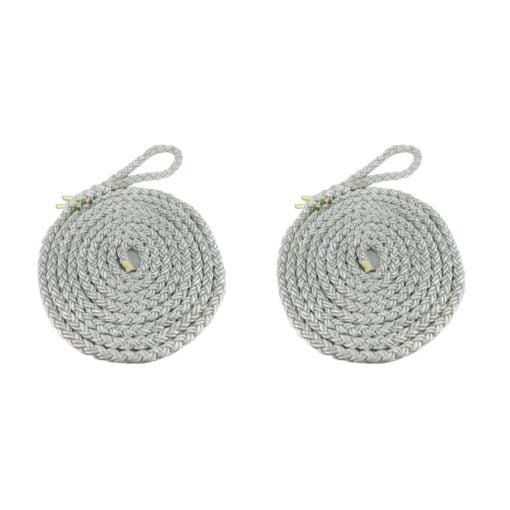 2 x white 8 strand nylon mooring rope