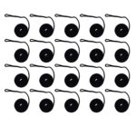 20 x 8mm Black Double Braid Polyester Fender Line x 2 Metres with 70mm Soft Eye