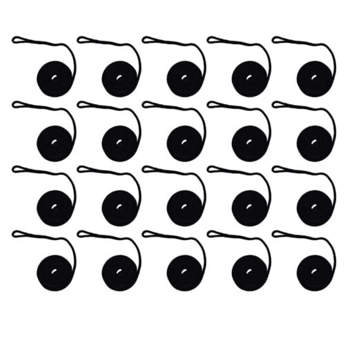 20 pack black double braid polyester fender lines 10