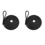2 x 50mm Black Softline Mooring Ropes 8 Inch Soft Eye x 8 Metres