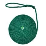10mm Emerald Green Softline Mooring Rope 8 Inch Soft Eye x 20 Metres
