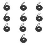 10 x 8mm Black Double Braid Polyester Fender Line x 1.5 Metres with 3 inch Soft Eye