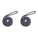 2 x 8mm Navy Blue Double Braid Polyester Fender Line x 1.5 Metres with 3 inch Soft Eye