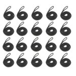 20 x 8mm Black Double Braid Polyester Fender Line x 1.5 Metres with 3 inch Soft Eye