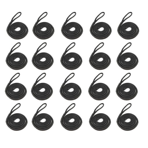 20 black double braided polyester fender lines