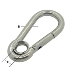 stainless steel carbine hook with eyelet 1