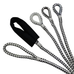 white with black fleck double braided polyester mooring wraps 3