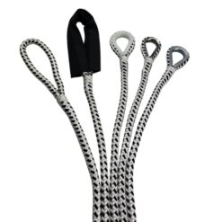 white with black fleck double braided polyester mooring wraps 4