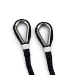 2 x 14mm Black Double Braid Polyester Mooring Warps x 15 Metres Stainless Thimble