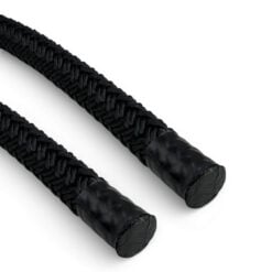 2 x 10mm black double braid polyester mooring warps x 6 metres stainless thimble 3